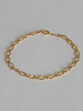 Vintage Luxury Gold Plated Figaro Chain Link Classic Bracelet